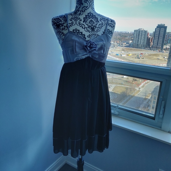 Paul Nkc Flowe Ribbon Chiffon Dress Elastic Waist - Picture 4 of 8